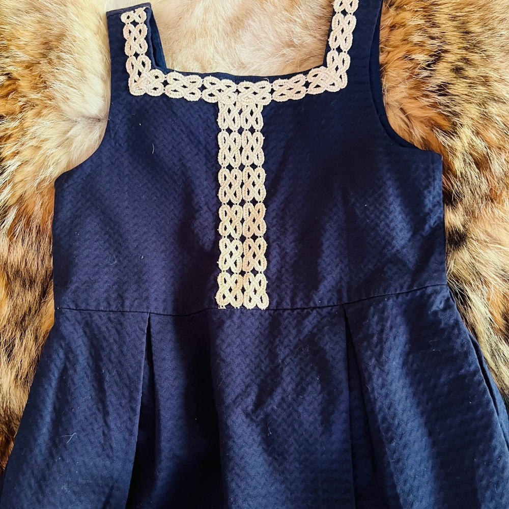 Beautiful Navy and Gold Janie and Jack Party Dress size 5